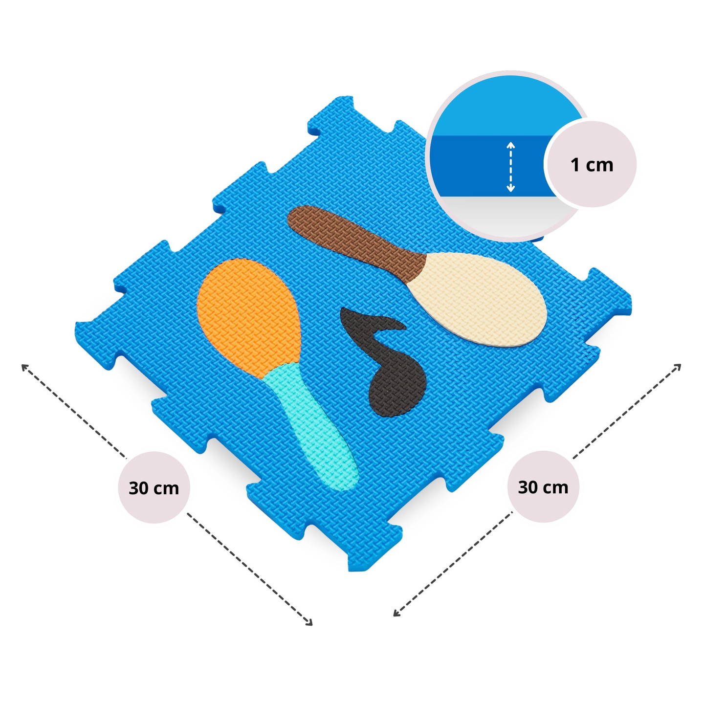 Edukativna puzzle od pjene 90 x 90 x 1 cm - EVA pjena - uzorak: instrumenti