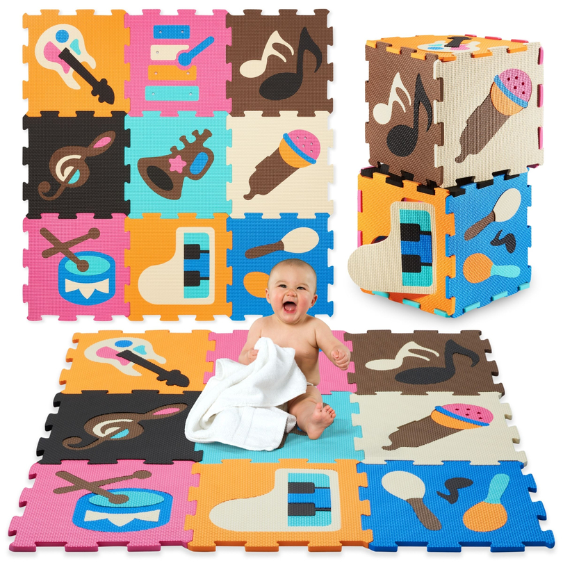 Edukativna puzzle od pjene 90 x 90 x 1 cm - EVA pjena - uzorak: instrumenti