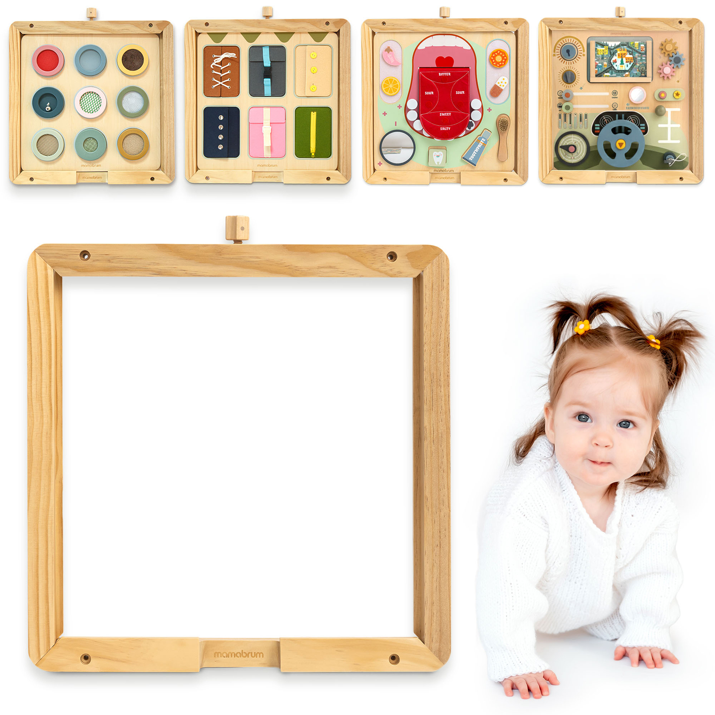 Drveni zidni okvir - za montažu Mamabrum edukativnih ploča