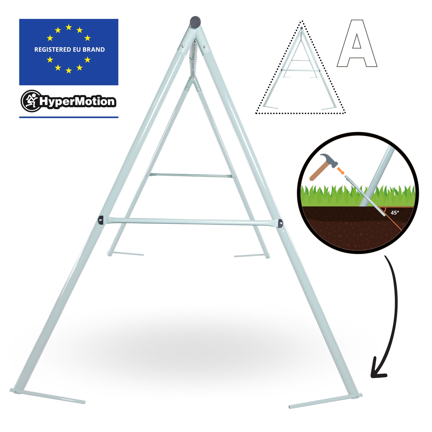 Dvostruka vrtna ljuljačka s okvirom i užadima - sjedalo i gnijezdo za rode