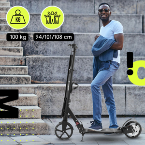 Dvokotačni skuter za odrasle i mlade - s amortizerom - HyperMotion Skyline - crni, aluminijski - 100 kg