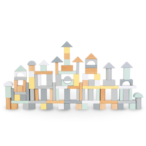 Pastelne drvene kocke - set od 100 XL komada