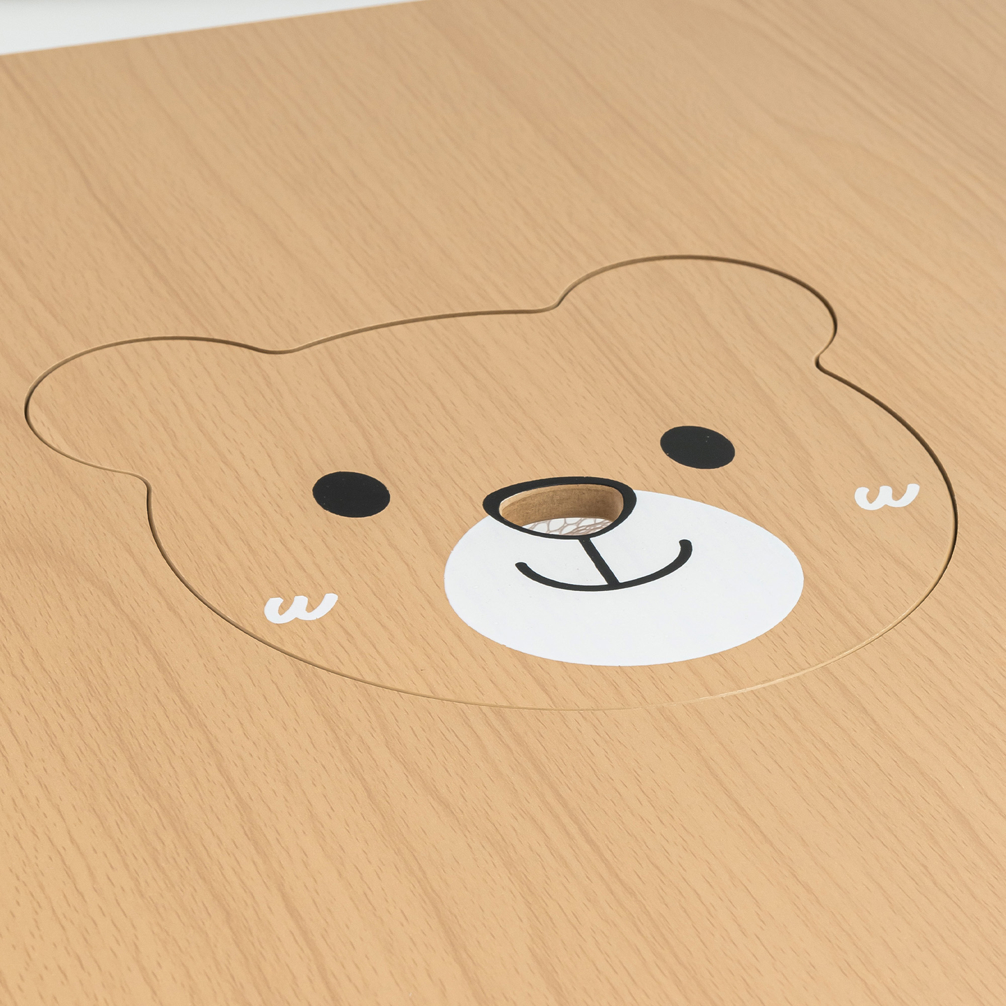 Drveni stol s prostorom za pohranu i 2 stolice Dječji set - Slatki plišani medvjedić