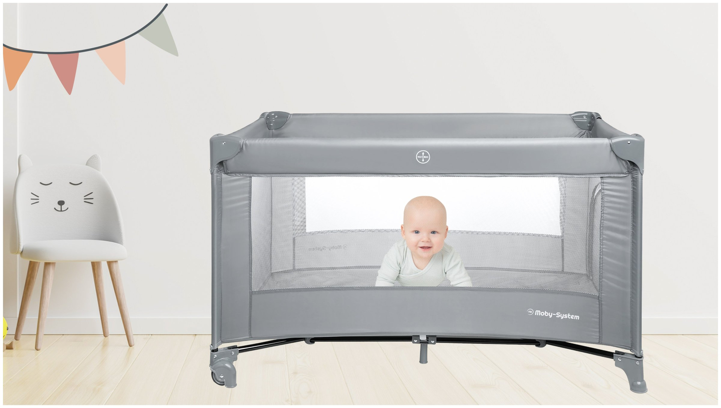 Prijenosni putni krevetić Happy Traveller BASIC - sivi