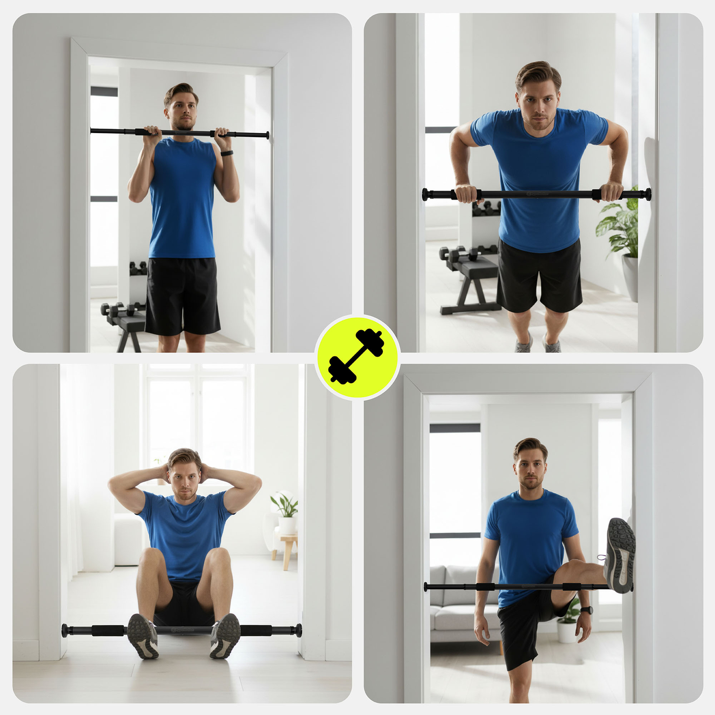 HyperMotion podesiva šipka za zgibove 80-130 cm, 150 kg, crna