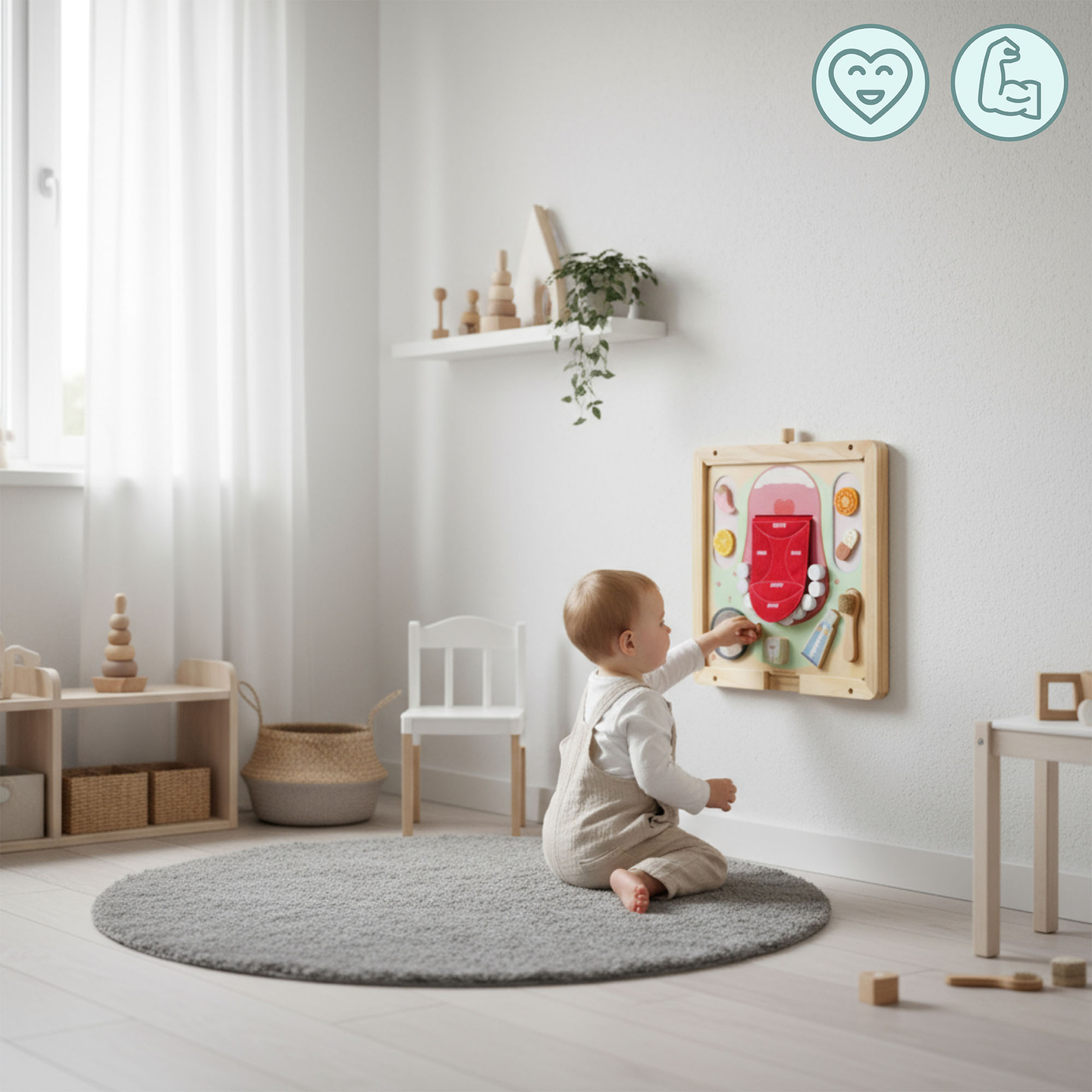 Drveni zidni okvir - za montažu Mamabrum edukativnih ploča