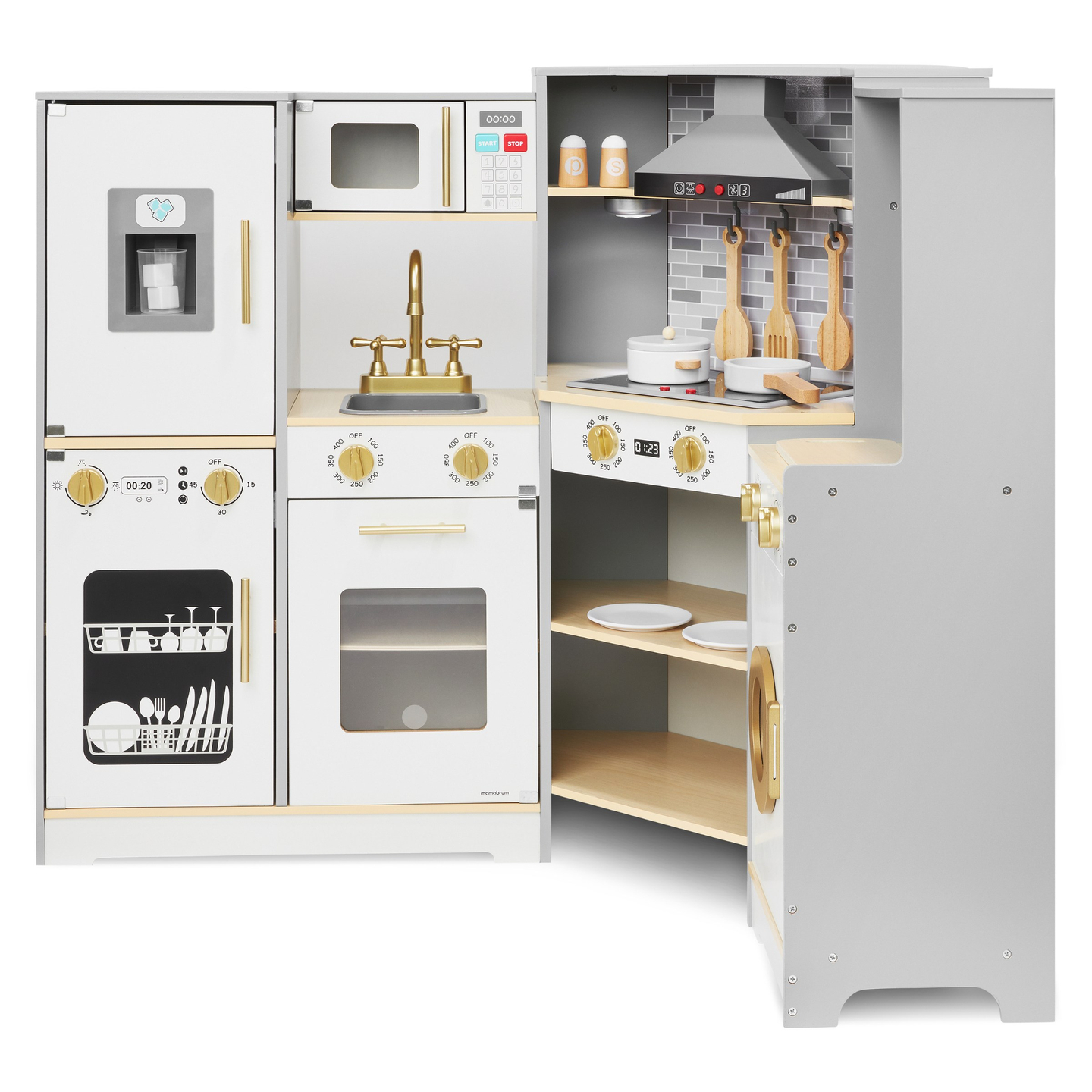 Drvena, interaktivna XXXL kuhinja s LED rasvjetom, napom i priborom