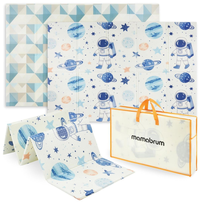 Dvostrani sklopivi pjenasti podmetač 180 x 120 x 1 cm - prostor/geometrijski trokuti