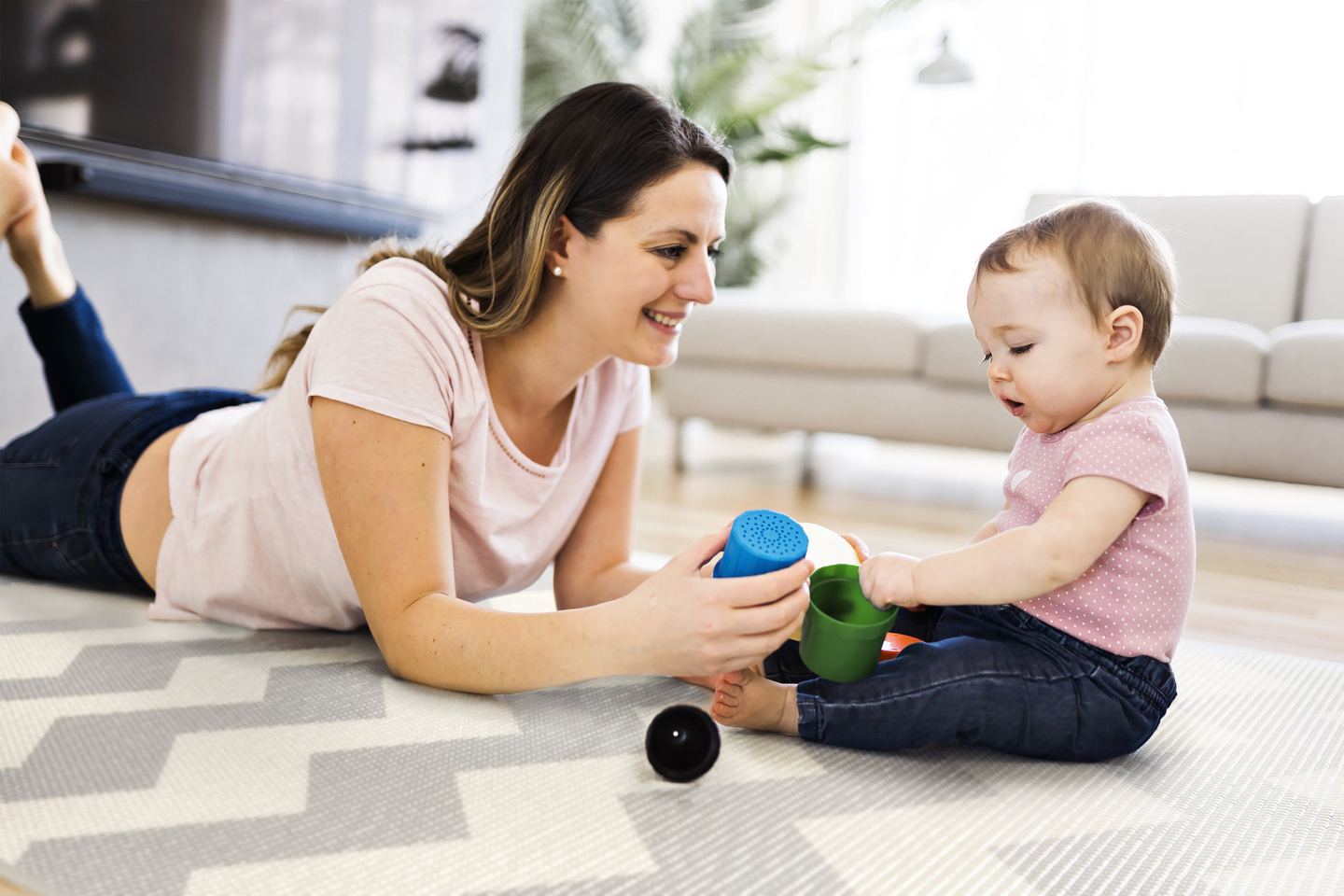 Dvostrana XXL pjenasta podloga - rola 2 CM (cestovna i cik-cak)