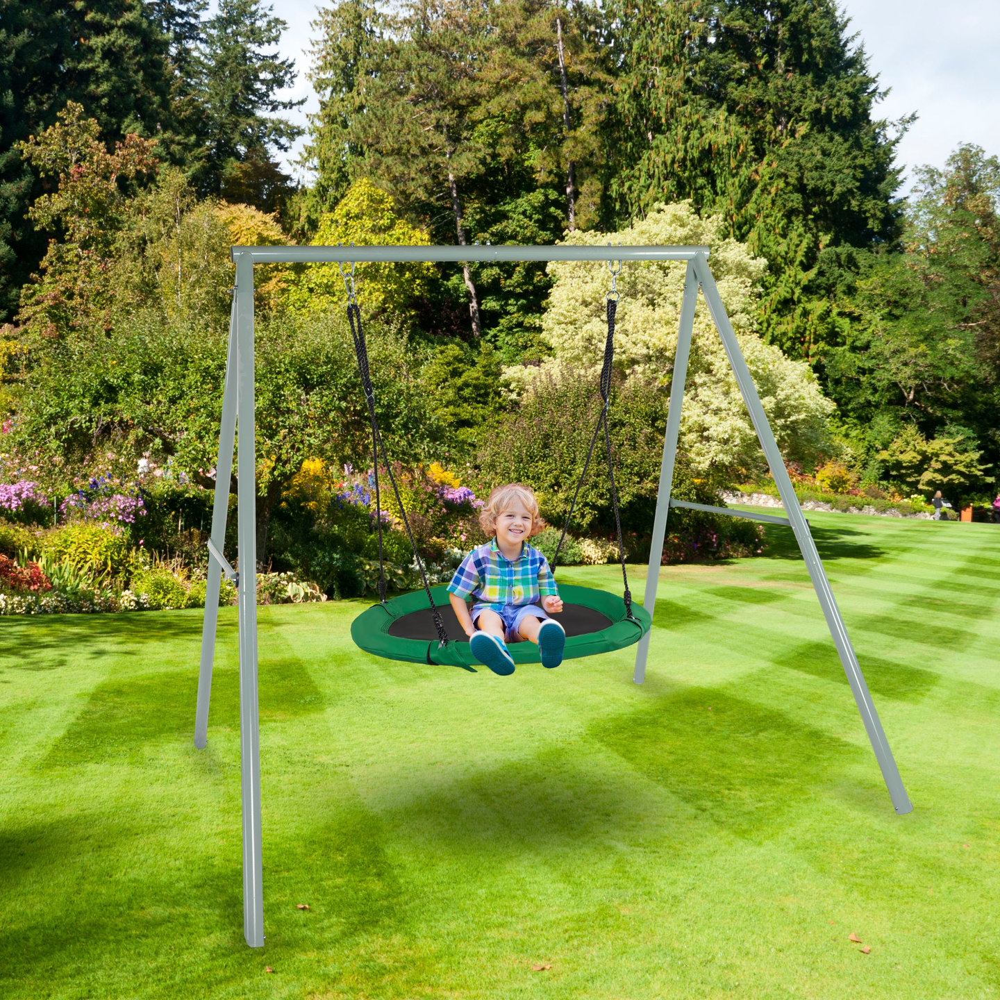 Vrtna ljuljačka tipa rodino gnijezdo sa okvirom i užadima