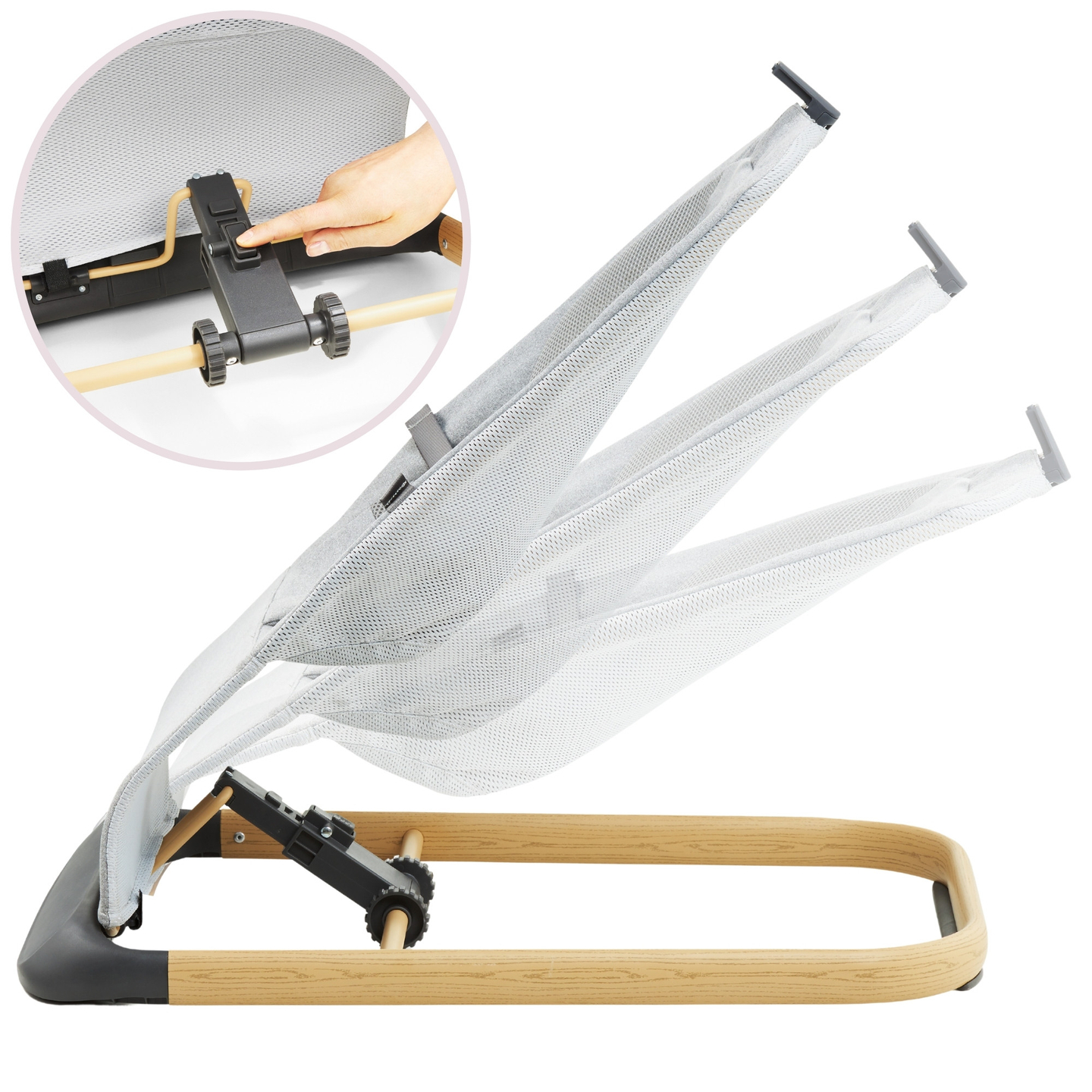 Stolica za ljuljanje 2 u 1 s umetkom Moby-System LILY – siva