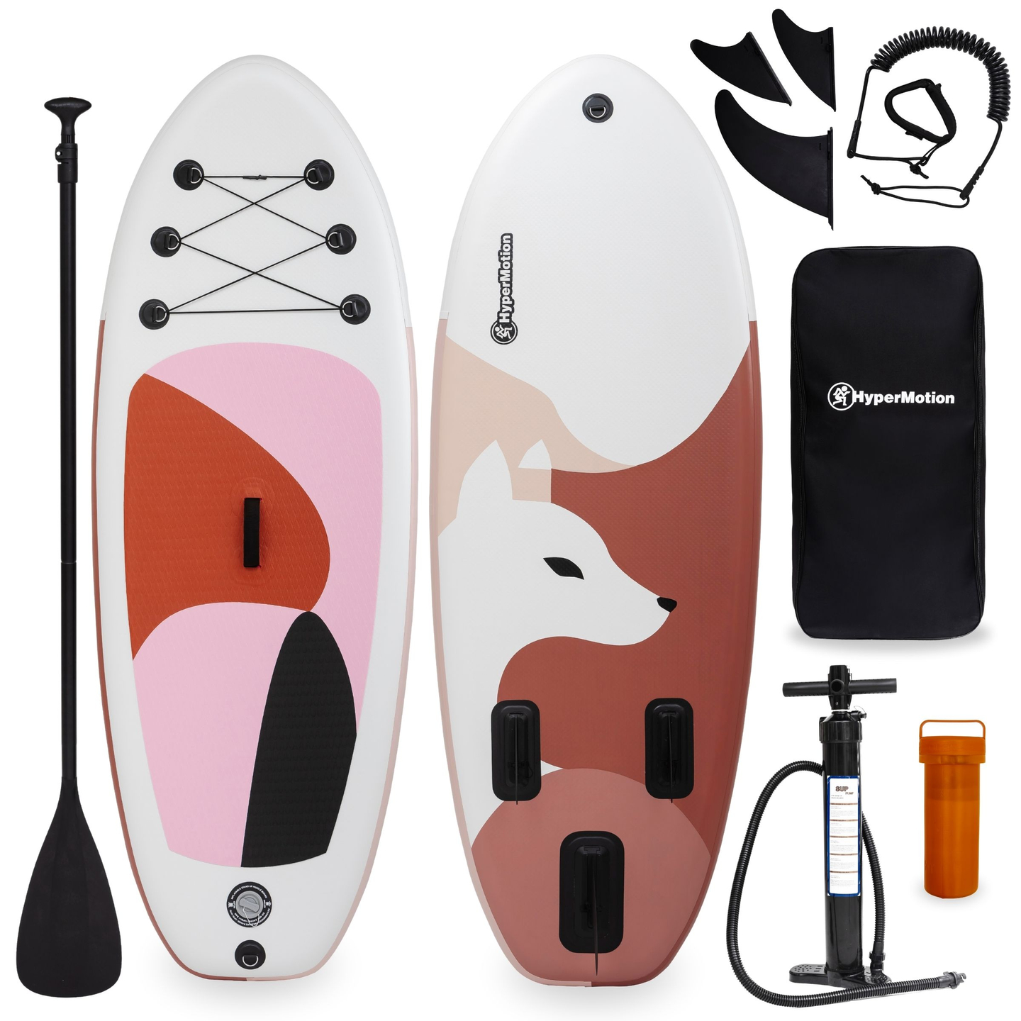 SUP daska na napuhavanje za djecu Stand Up Paddle 215cm sa veslom - HyperMotion WAVE BOOST PINK 215