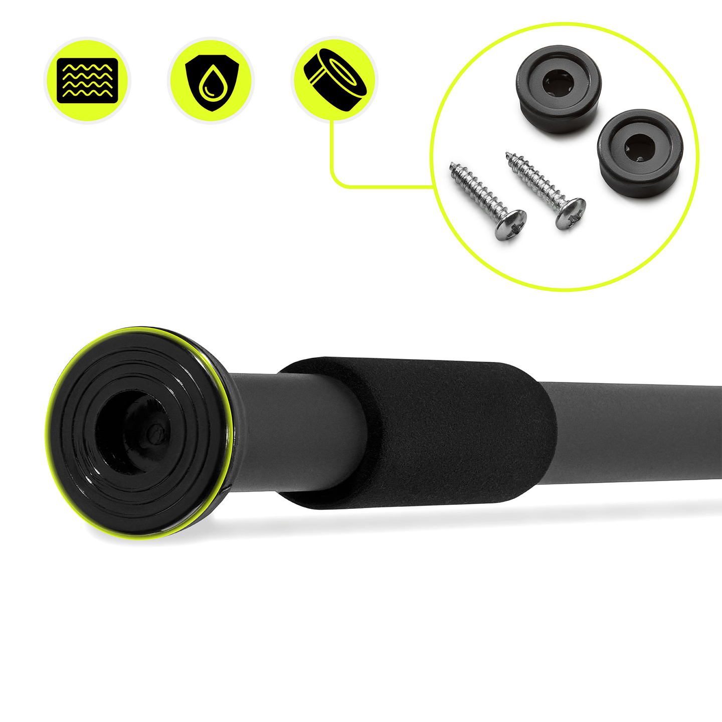 HyperMotion podesiva šipka za zgibove 80-130 cm, 150 kg, crna