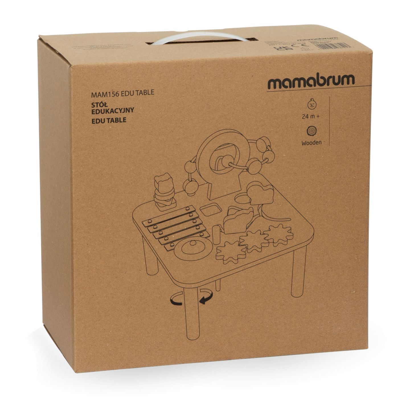 Drveni edukativni glazbeni stol 7 u 1 s činelama i gongom - divlja džungla