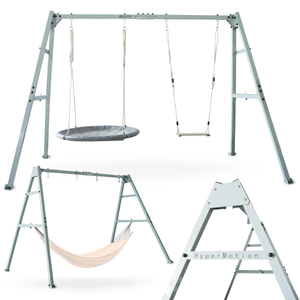 Dvostruka ljuljačka s priborom - čelični okvir - gavranovo gnijezdo, ljuljačka i viseća mreža