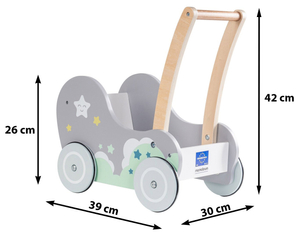 Dobranocka - drvena kolica, hodalica na guralicu