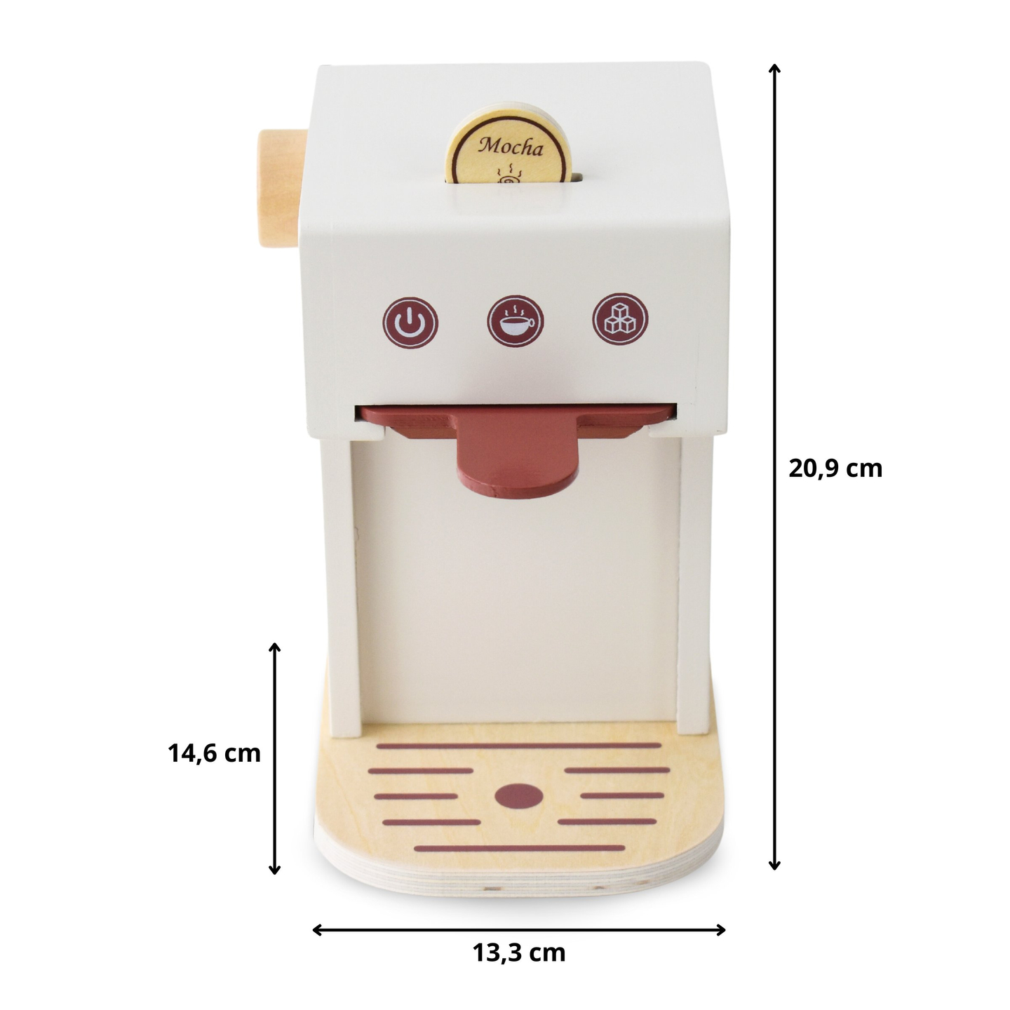 Drveni aparat za kavu na kapsule - kafić s dodacima