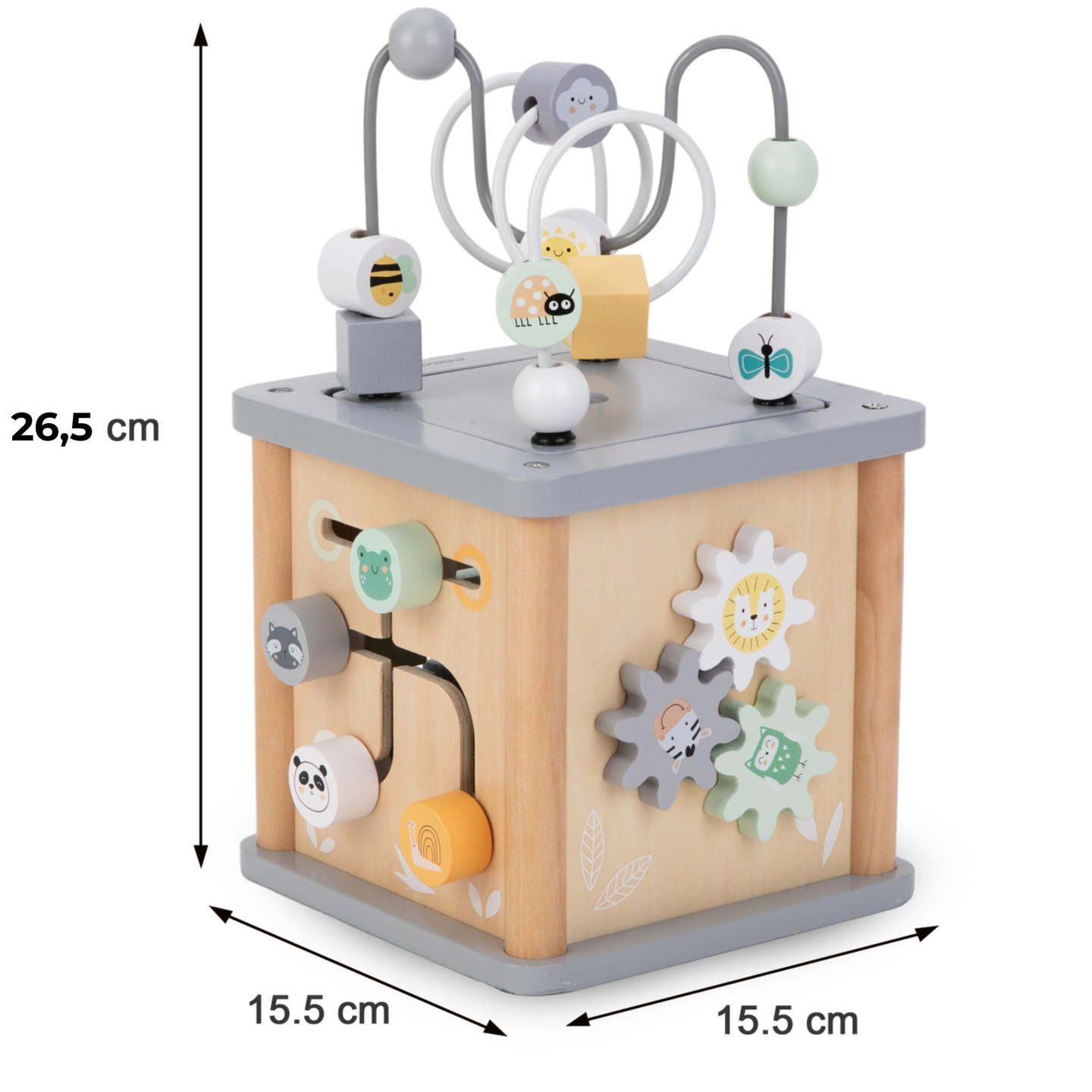 Drvena Montessori edukativna kocka - motorička petlja