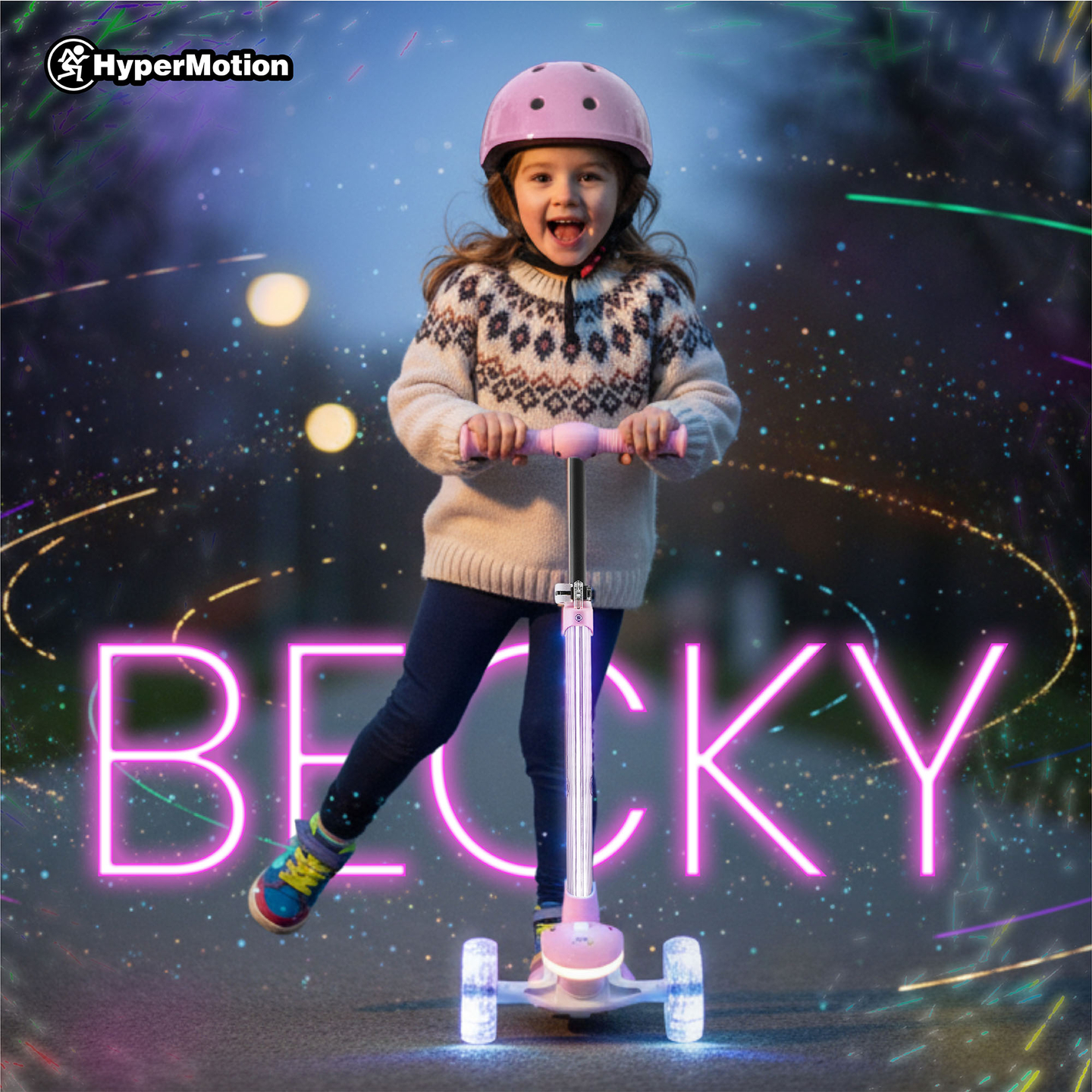 HyperMotion BECKY balansni skuter - RGB LED osvjetljenje, roza
