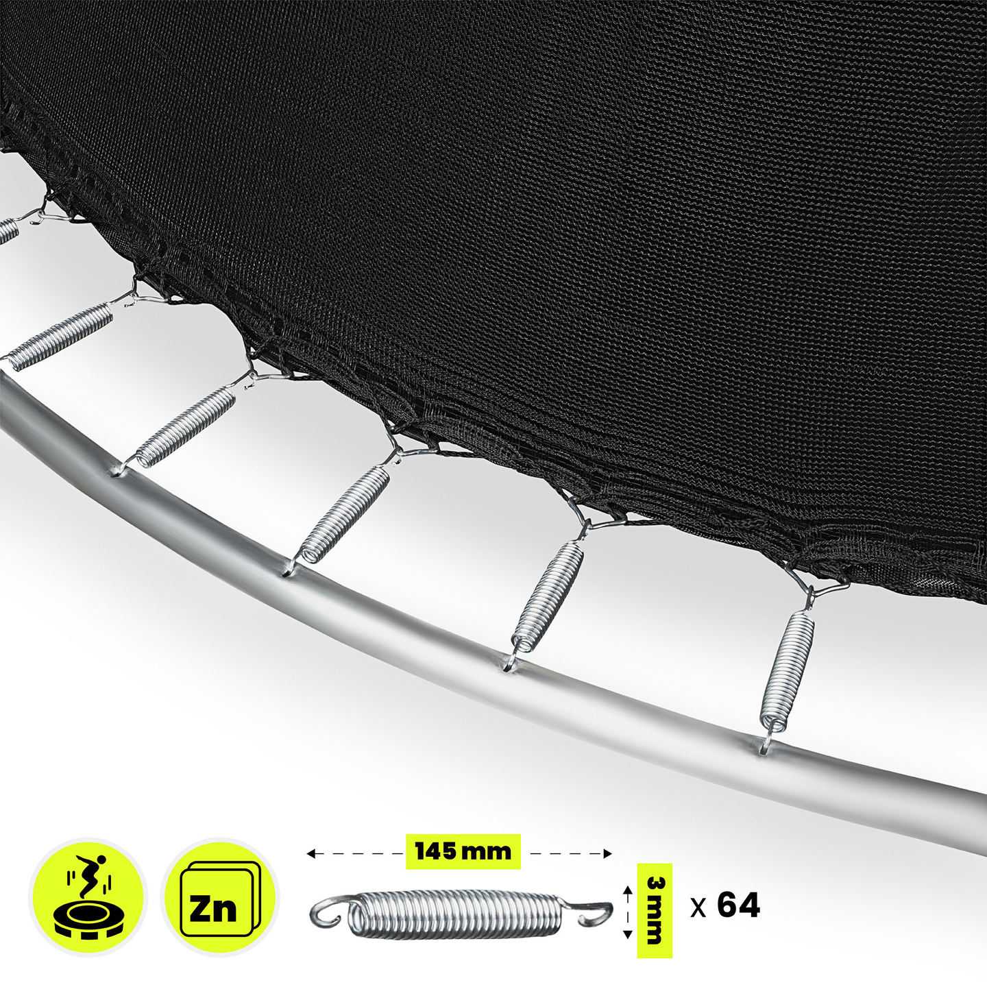 XXL vrtni trampolin za djecu HyperMotion - 366 cm 12FT - s ljestvama i unutarnjom mrežom - za dom i vrt - 150 kg max