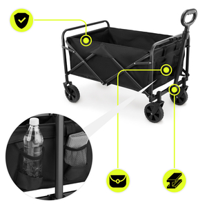 HyperMotion sklopiva kolica za plažu - crna, 80 kg