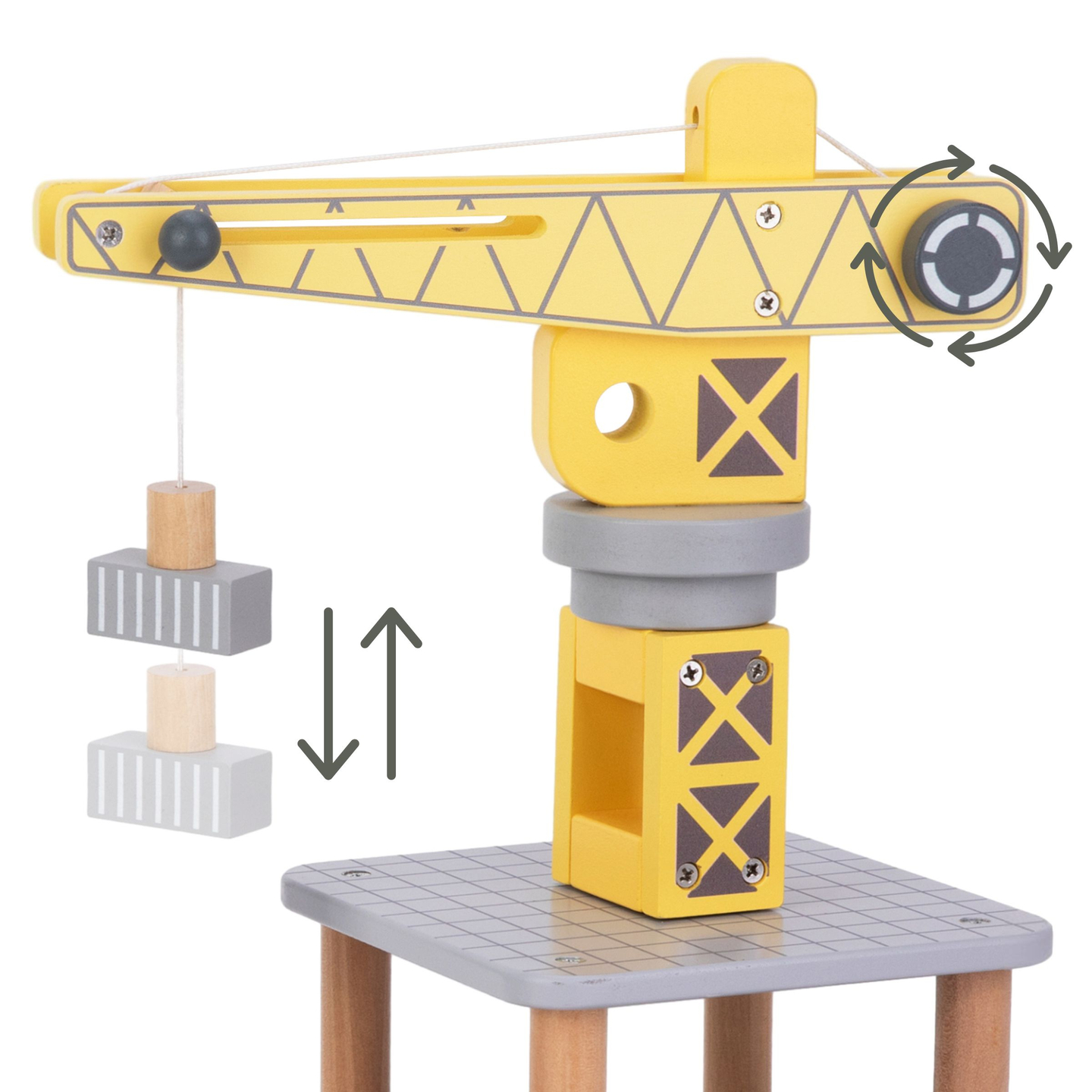 Pokretna lučka dizalica s magnetnim vitlom i priborom - drveni set