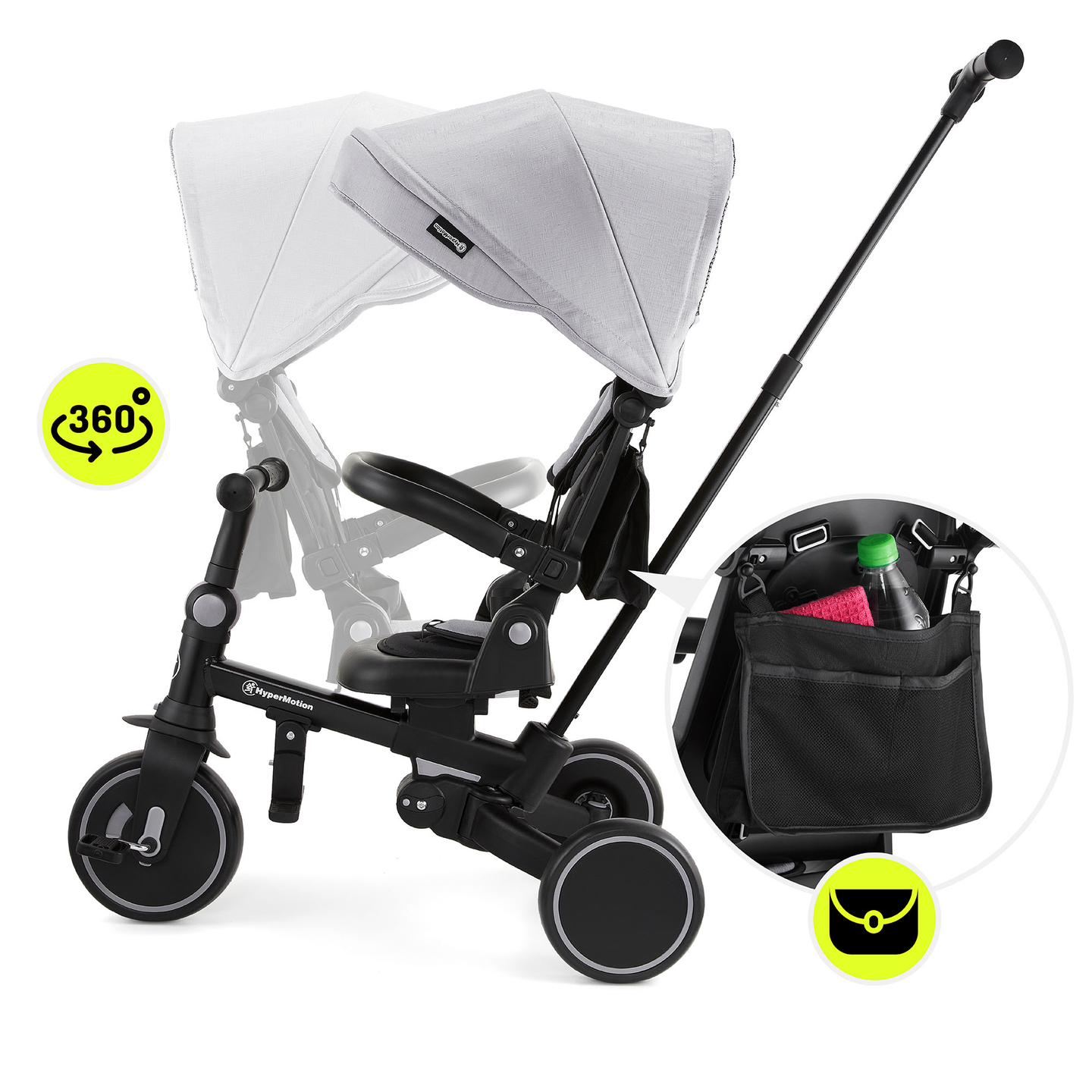 TOBI FOREST 8-u-1 višenamjenski tricikl - sivi