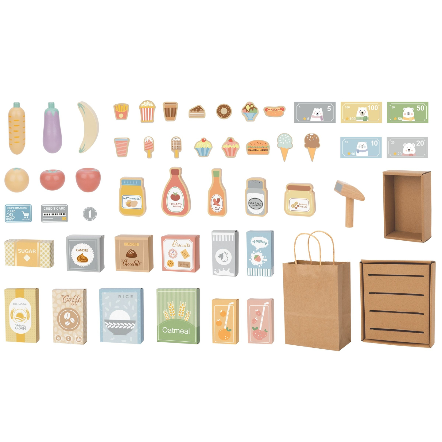 Drvena trgovina voća i povrća - veliki XXL štand, trgovina za igru s blagajnom