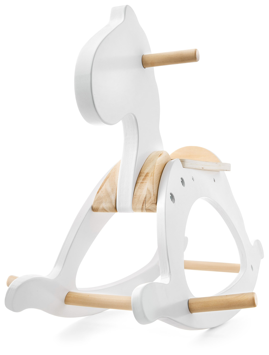 Drveni konjić za ljuljanje - bijeli - od 12 mjeseci