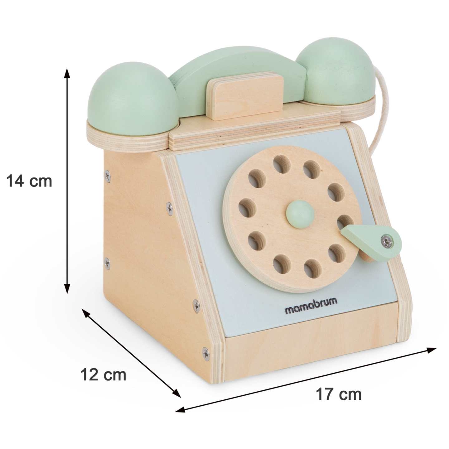 Drveni retro telefon - mint