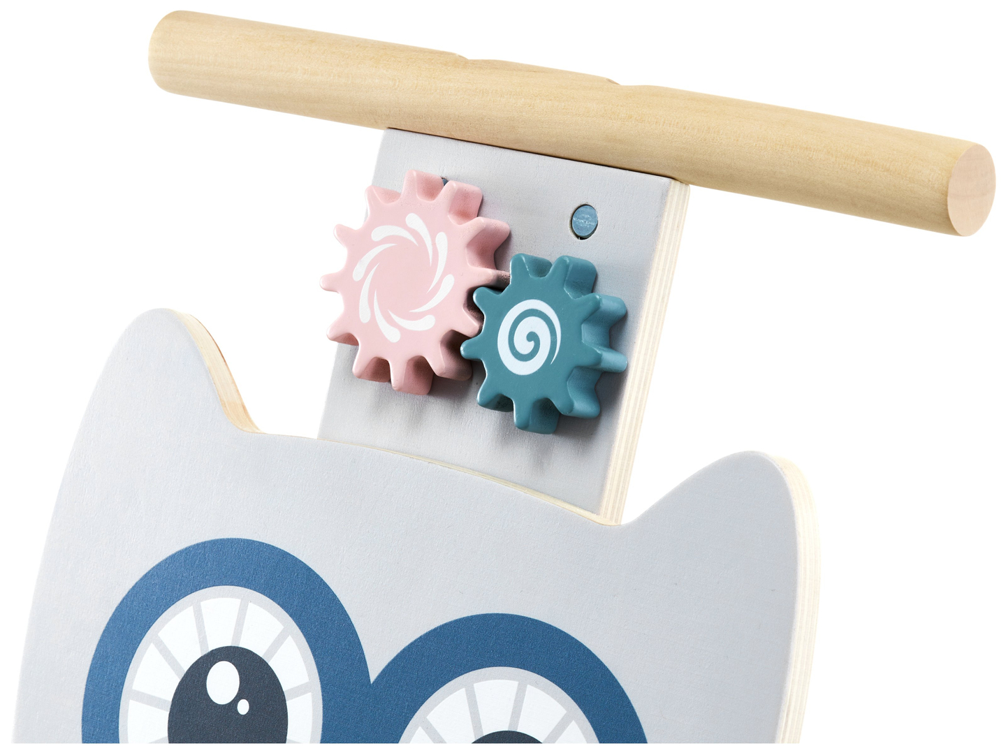 Drvena, multifunkcionalna hodalica - guralica - kolica s kockama - Sova