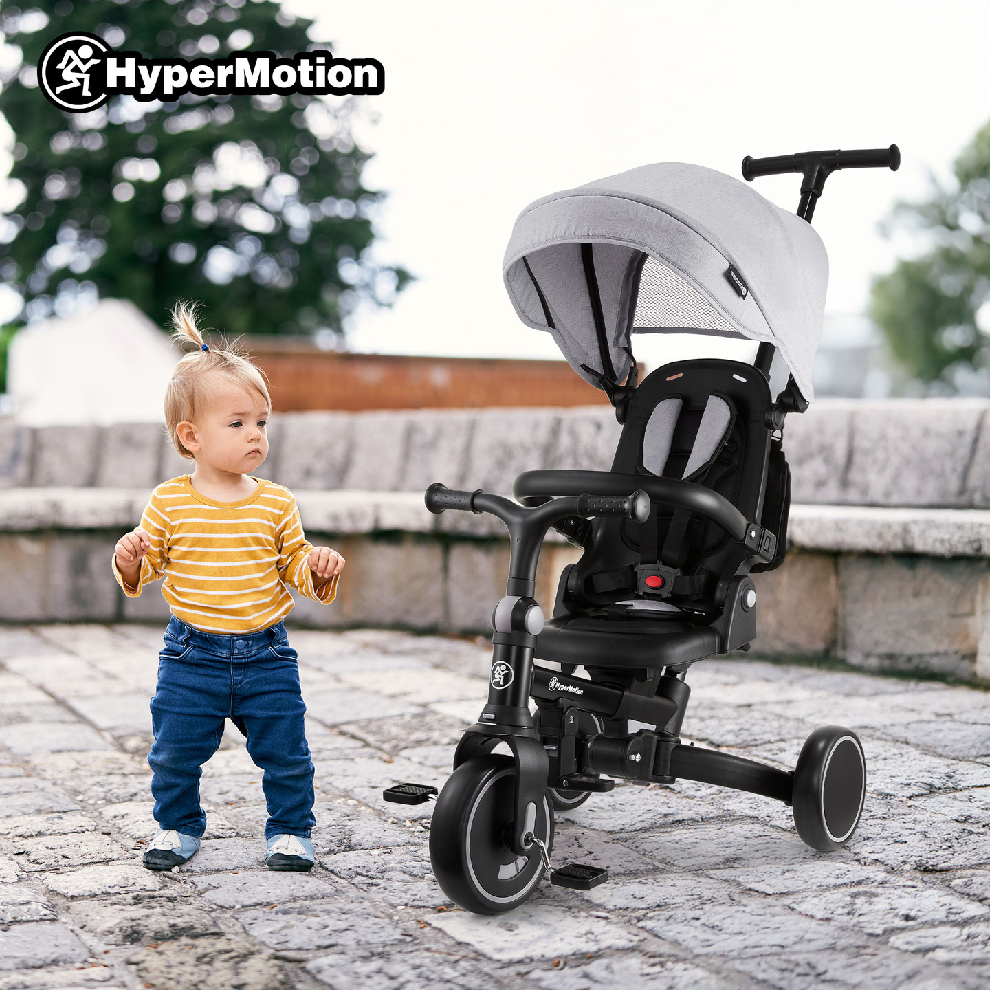 TOBI FOREST 8-u-1 višenamjenski tricikl - sivi