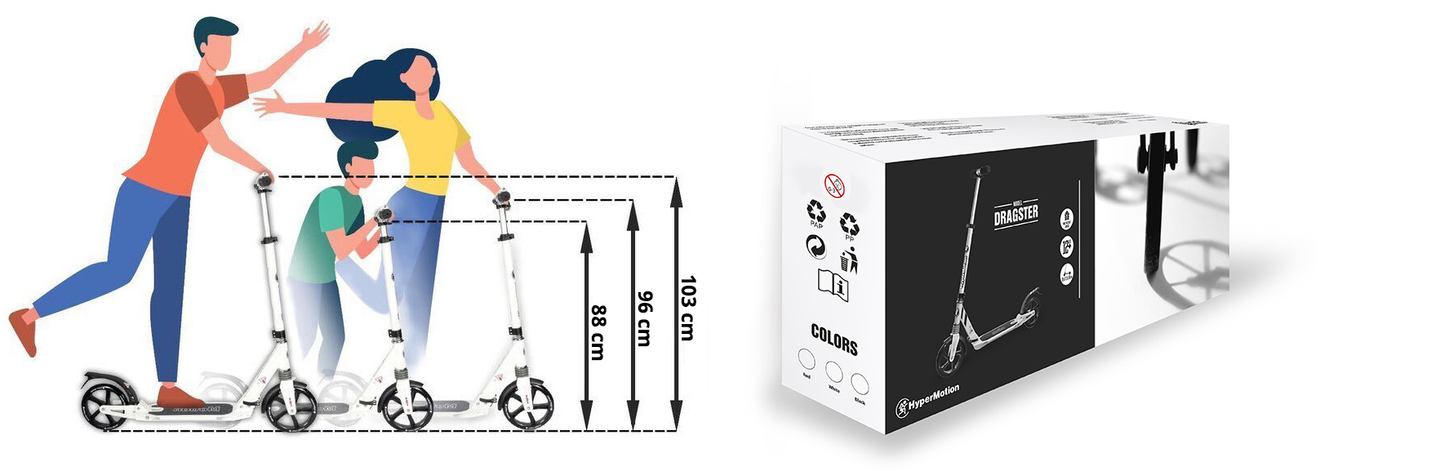 HyperMotion DRAGSTER gradski skuter crni