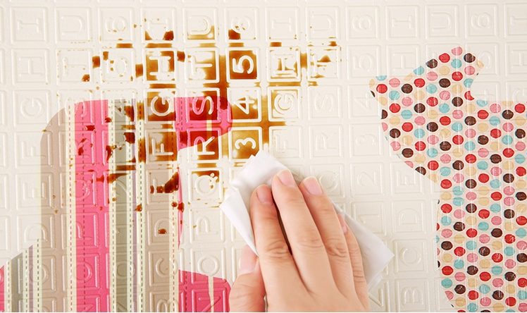 Dvostrana XXL pjenasta prostirka - sklopiva 1 CM (šuma s medvjedićem i konjima)