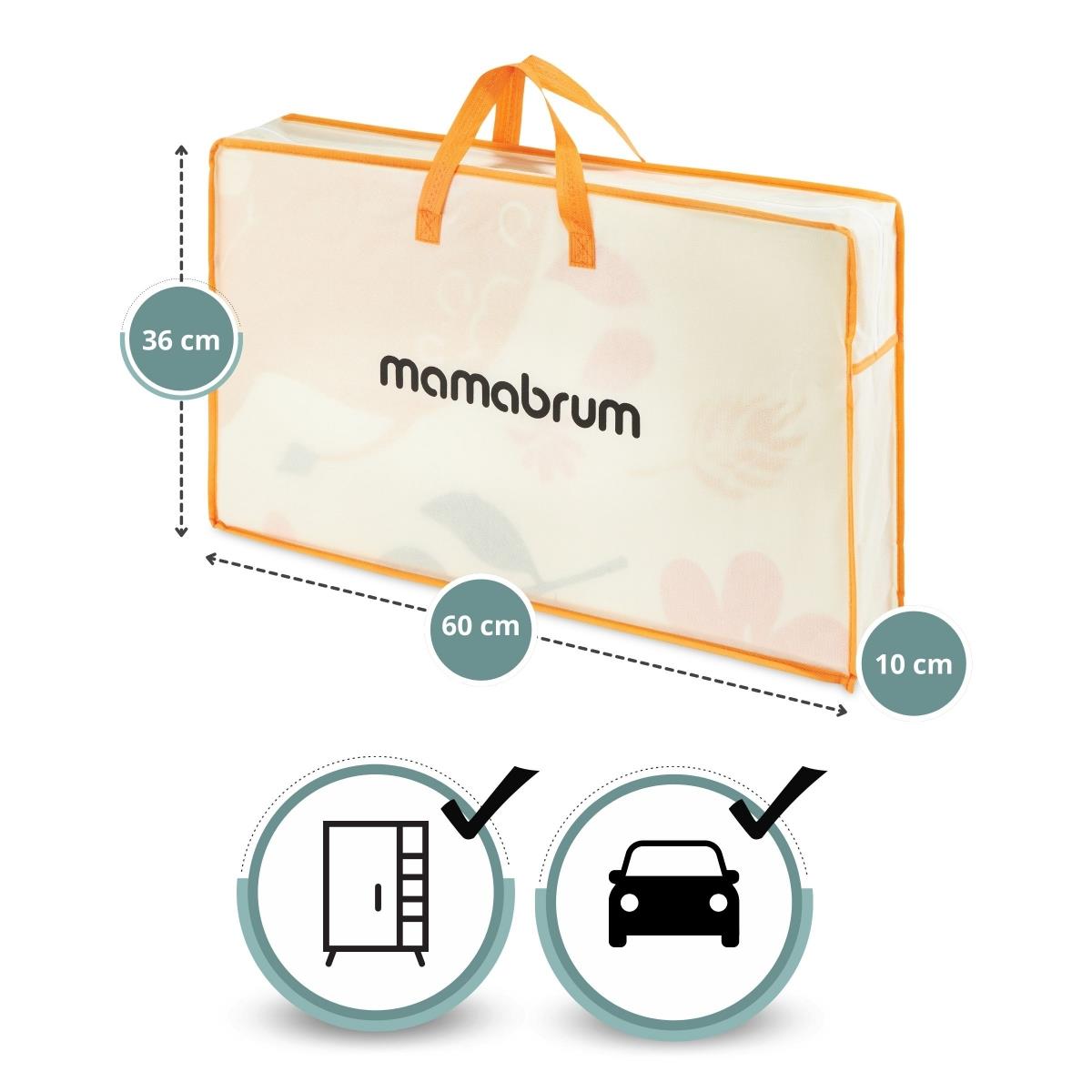 Dvostrana sklopiva pjenasta prostirka 180 x 120 x 1 cm - egzotični slonovi/jednobojna siva