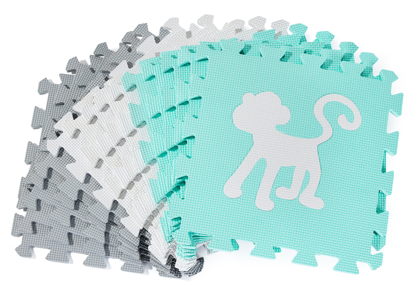 XL pjenasta puzzle podloga 150 x 150 x 1 cm s rubom - EVA pjena - mint