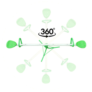 Vrtna ljuljačka 2-u-1, greda za ravnotežu za 2 osobe s funkcijom vrtuljka od 360 stupnjeva