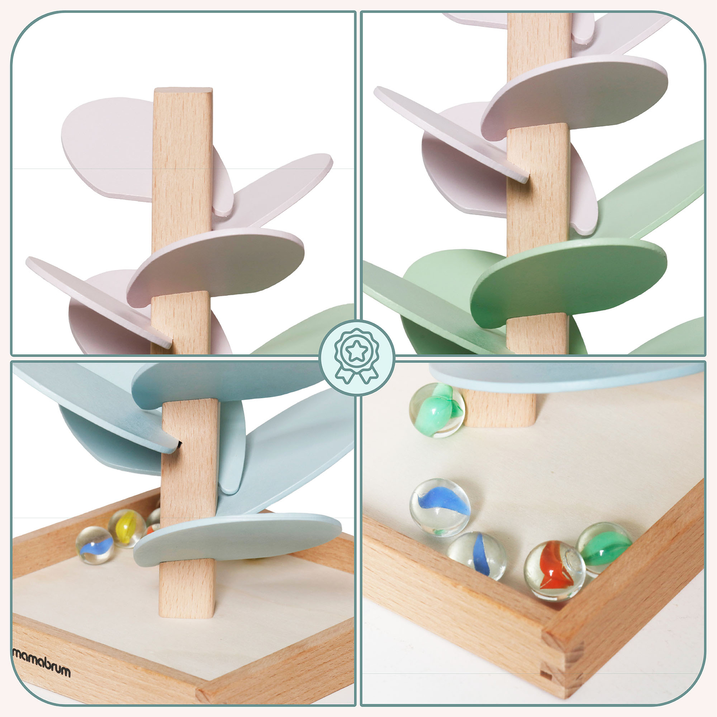 Drvena staza za kuglice - zvučno drvo s kuglicama