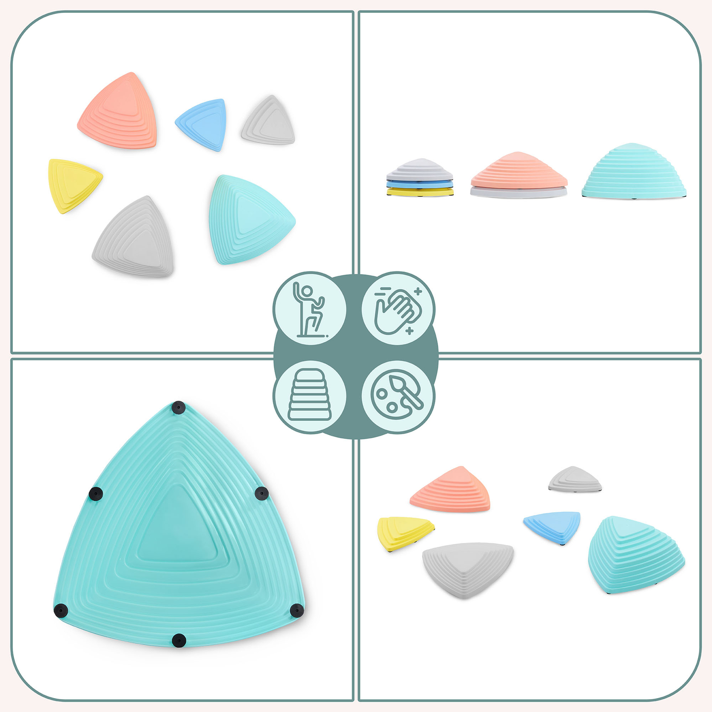 Kamenje za ravnotežu u boji - 6 komada