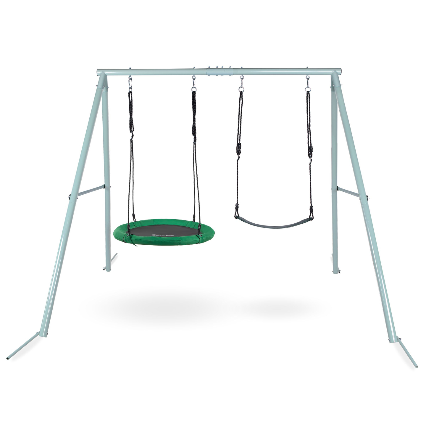 Dvostruka vrtna ljuljačka s okvirom i užadima - sjedalo i gnijezdo za rode