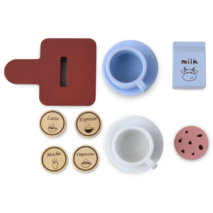 Drveni aparat za kavu na kapsule - kafić s dodacima