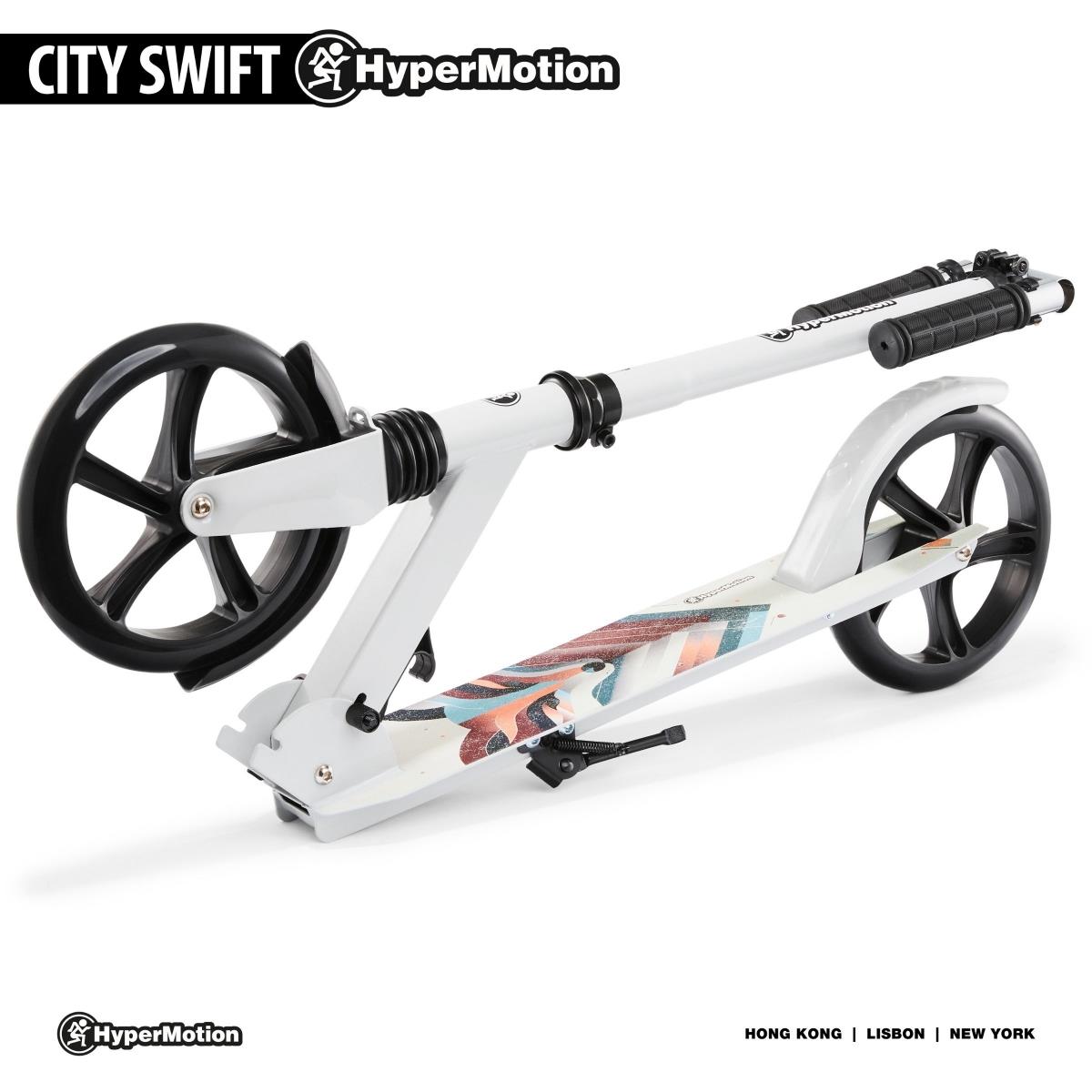 Skuter na dva kotača za tinejdžere i odrasle - s amortizerom - Hypermotion CITY SWIFT Zimowy Lis - 100 kg
