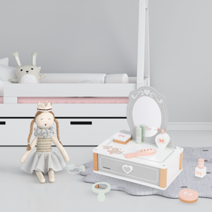 Drveni toaletni stolić za djecu s dodacima