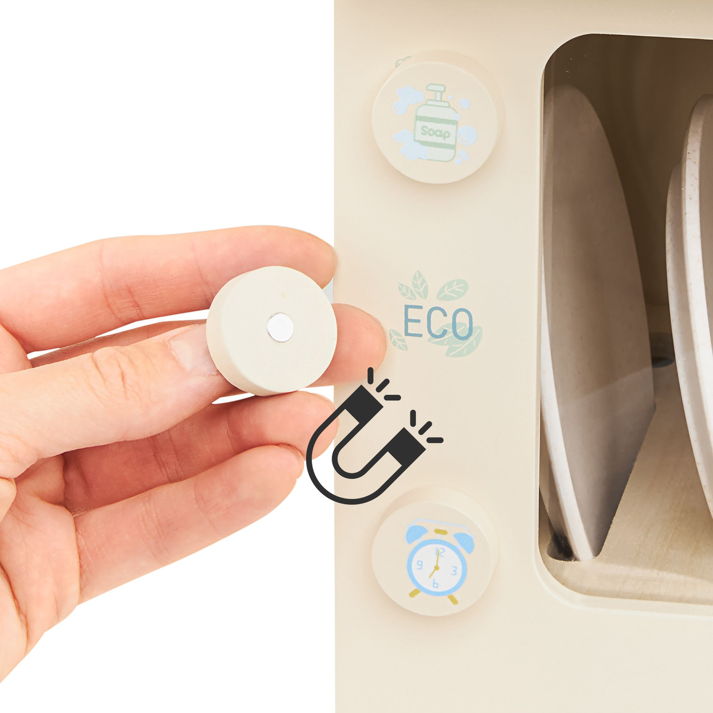 Drvena perilica posuđa s priborom