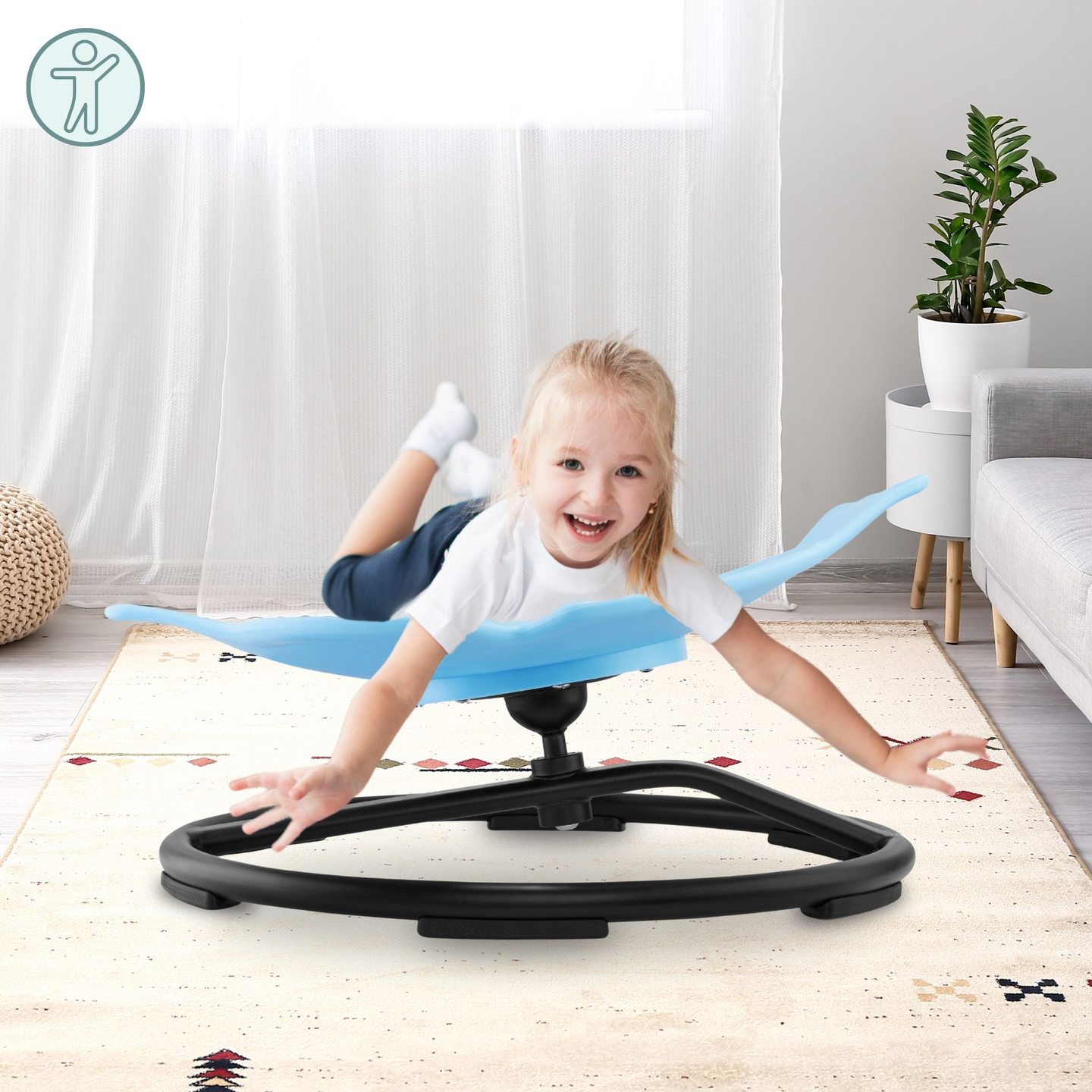 Mini vrtuljak za djecu Riba - plava