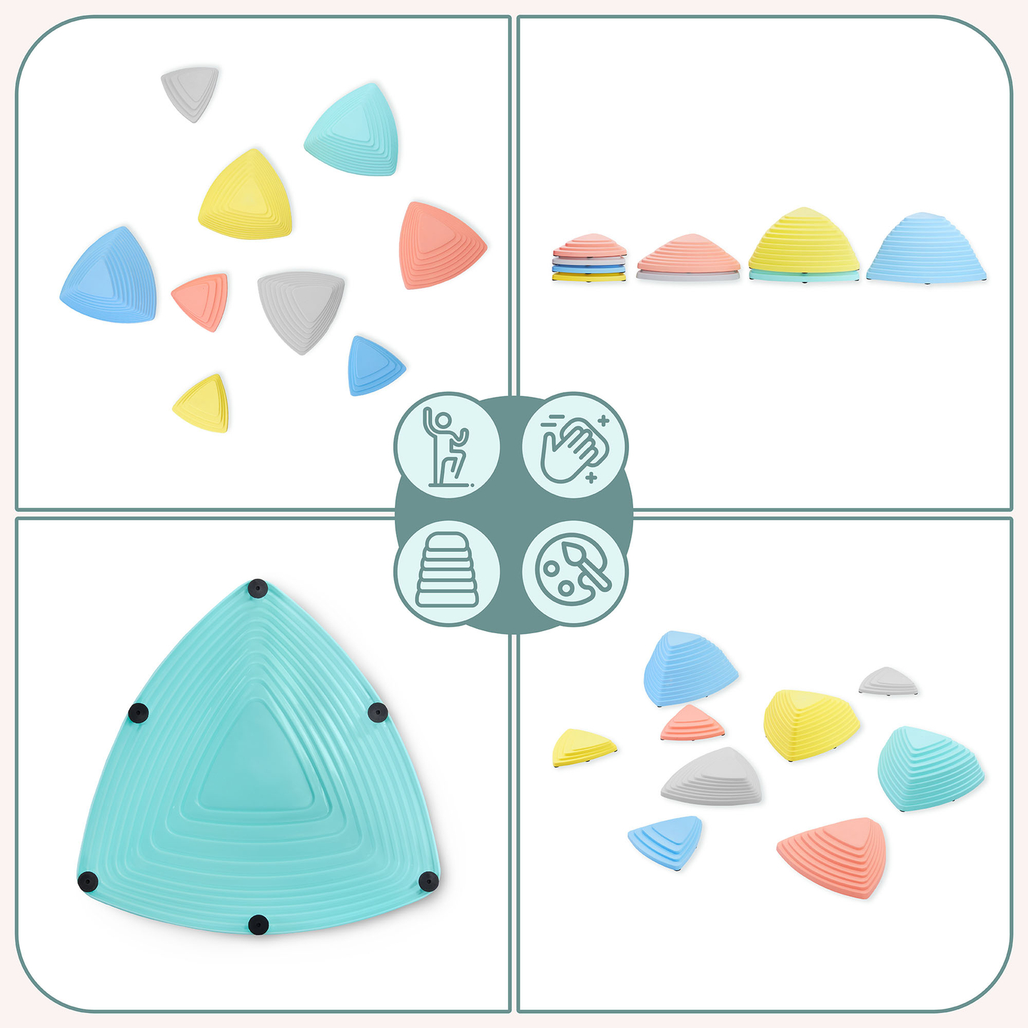 Kamenje za ravnotežu u boji - 9 komada