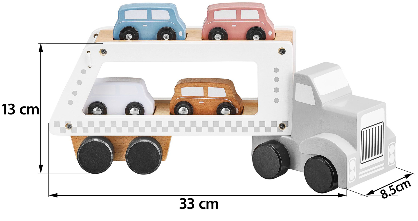 Drveni kamion - poluprikolica sa 4 automobila