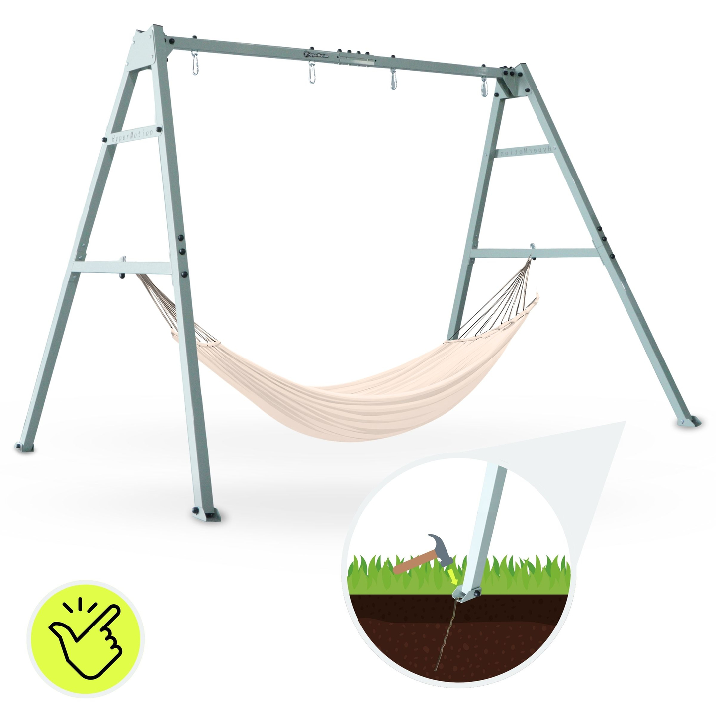 Dvostruka ljuljačka s priborom - čelični okvir - gavranovo gnijezdo, ljuljačka i viseća mreža