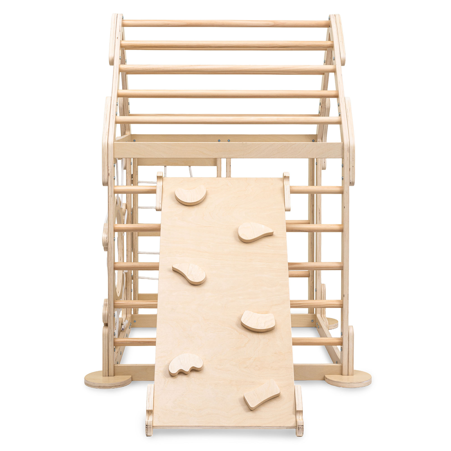 Drveno unutarnje igralište za djecu - kućica s ljestvama i toboganom