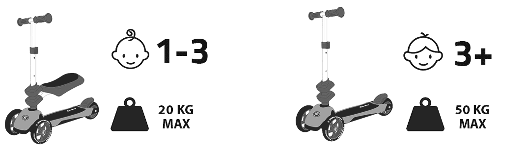 3u1 balansni romobil HyperMotion na tri kotača - ružičasti